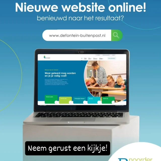 DE WEBSITE IS VERNIEUWD!Met gepaste trots kunnen we vertellen dat de nieuwe website klaar is. Er is in de afgelopen periode hard aan gewerkt. er zijn op school foto's gemaakt, er zijn nieuwe teksten geschreven, en een bedrijf heeft samen met onze PR-medewerker een heel nieuwe site gebouwd. Wij zijn blij met het mooie resultaat en hopen dat de website zo vaak gevonden wordt door ouders die een goede school zoeken in Buitenpost. Neem ook gerust een kijkje op de site!